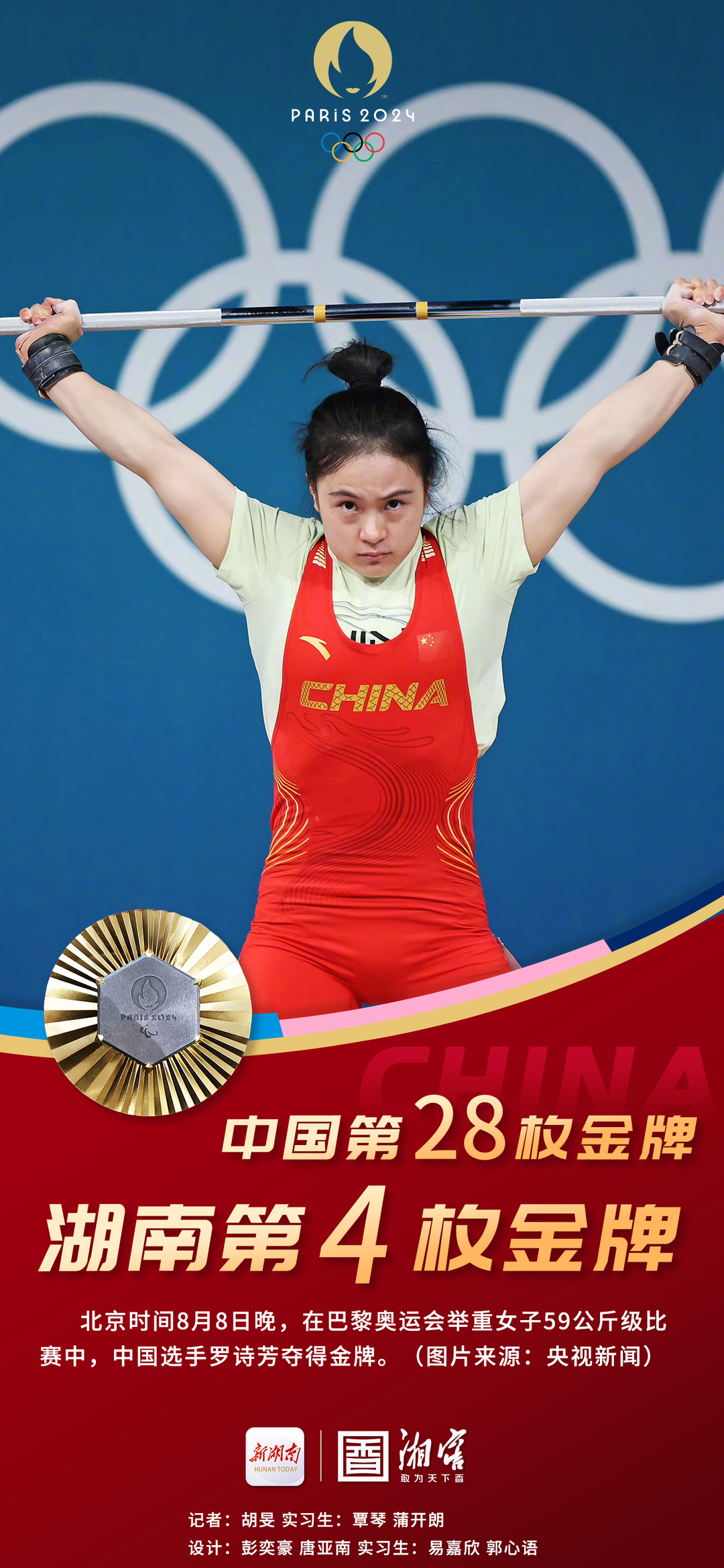中国健儿夺得女子举重项目奖牌
