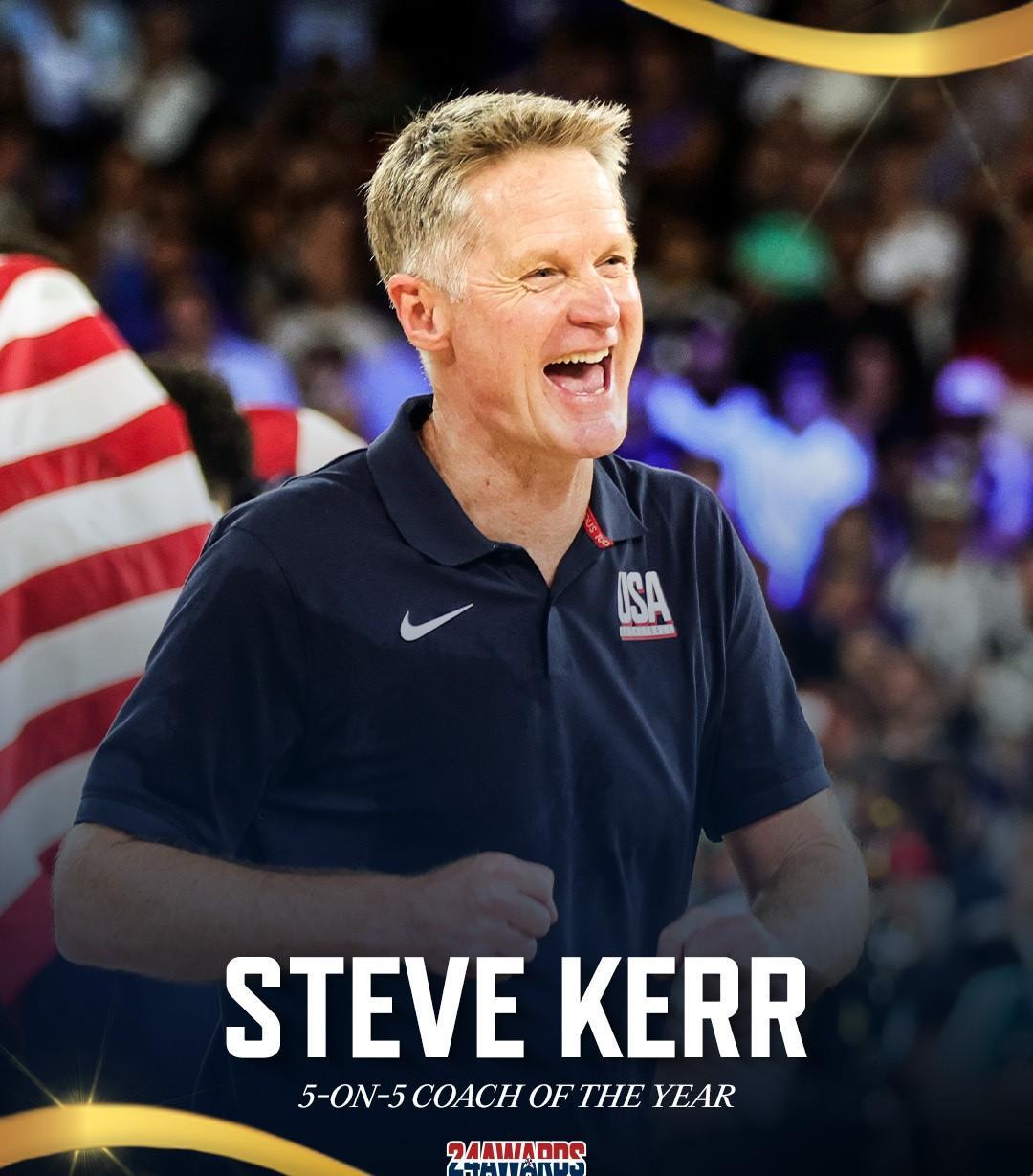 勇士主帅斯蒂夫-科尔当选年度最佳教练的简单介绍